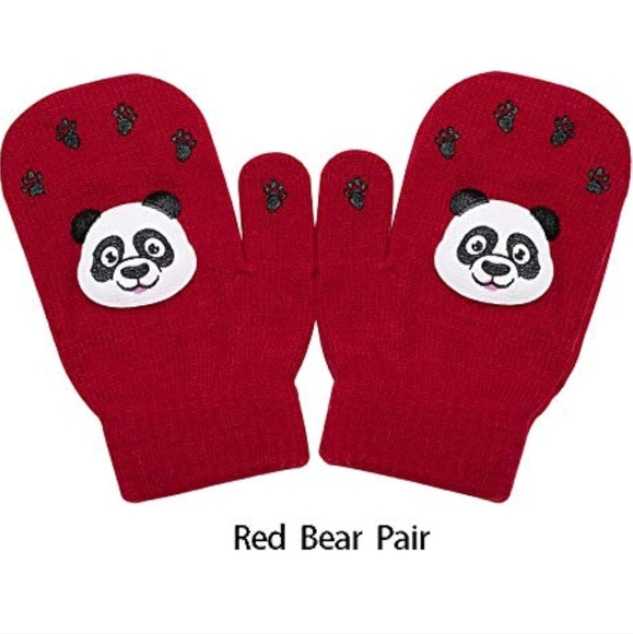 Pack Toddler Winter Stretchy Knitted Magic Mittens ,Full Finger Gloves - Picture 4 of 7